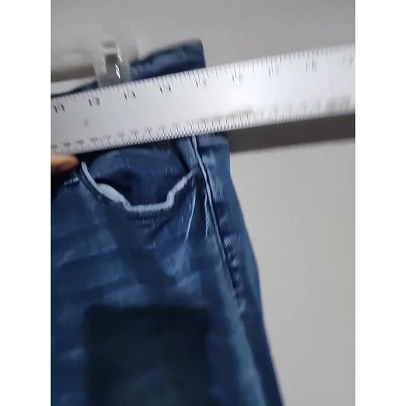 Flying Monkey Womens Jeans Skinny Low Rise Blue Denim Whiskering Stone Wash 31 - Picture 2 of 10